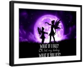 Fairy Sisters What If I Fall What If You Fly-Julie Fain-Framed Art Print