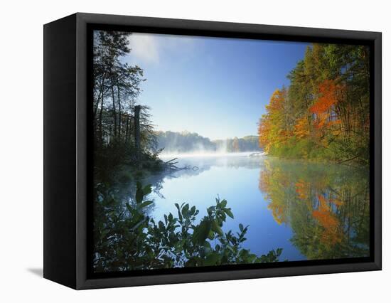 Fairy Stone Lake, Fairy Stone State Park, Virginia, USA-Charles Gurche-Framed Stretched Canvas
