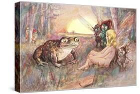 Fairy Talking to Frog-null-Stretched Canvas