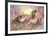 Fairy Talking to Frog-null-Framed Art Print