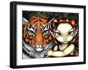Fairy Taming a Tiger-Jasmine Becket-Griffith-Framed Art Print