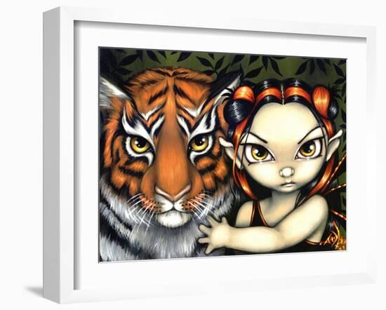 Fairy Taming a Tiger-Jasmine Becket-Griffith-Framed Art Print