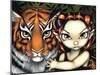 Fairy Taming a Tiger-Jasmine Becket-Griffith-Mounted Art Print