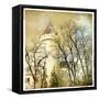 Fairy Winter Castle - Retro Styled Picture-Maugli-l-Framed Stretched Canvas