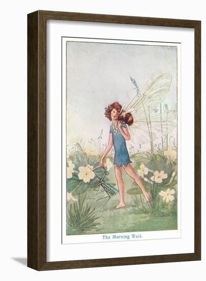 Fairy with Bee on Shoulder-null-Framed Art Print