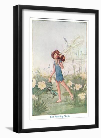 Fairy with Bee on Shoulder-null-Framed Art Print