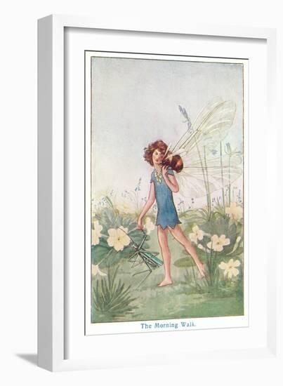 Fairy with Bee on Shoulder-null-Framed Art Print