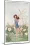 Fairy with Bee on Shoulder-null-Mounted Art Print