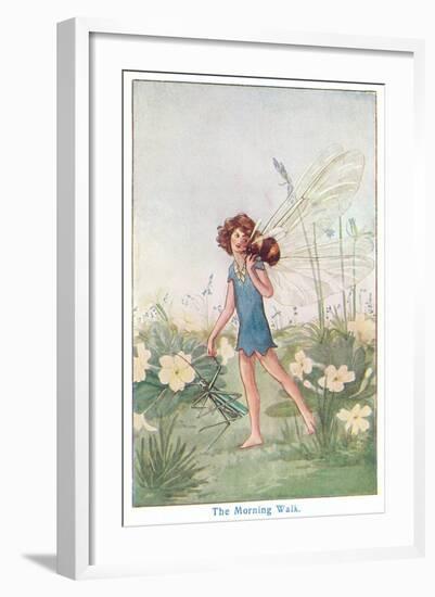 Fairy with Bee on Shoulder-null-Framed Art Print