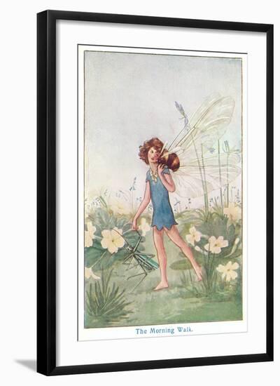 Fairy with Bee on Shoulder-null-Framed Art Print