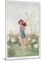 Fairy with Bee on Shoulder-null-Mounted Art Print