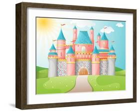 Fairytale Castle Illustration.-evdakovka-Framed Art Print