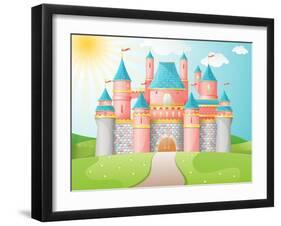 Fairytale Castle Illustration.-evdakovka-Framed Art Print