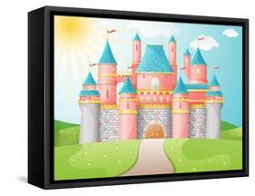 Fairytale Castle Illustration.-evdakovka-Framed Stretched Canvas