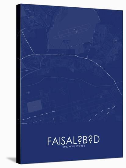 Faisalabad, Pakistan Blue Map-null-Stretched Canvas