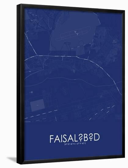 Faisalabad, Pakistan Blue Map-null-Framed Poster