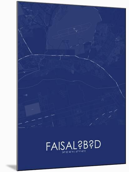 Faisalabad, Pakistan Blue Map-null-Mounted Poster