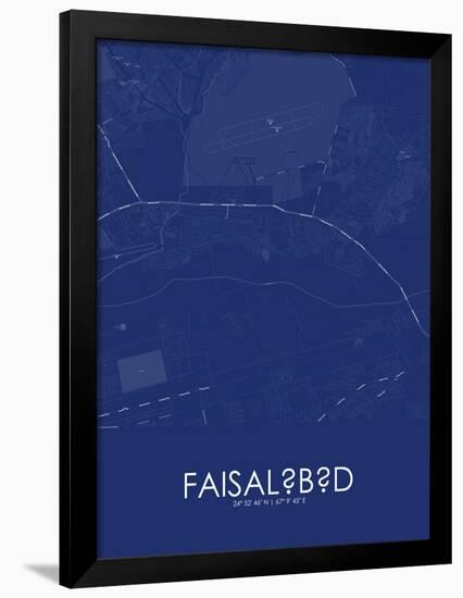 Faisalabad, Pakistan Blue Map-null-Framed Poster