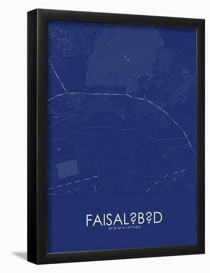 Faisalabad, Pakistan Blue Map-null-Framed Poster