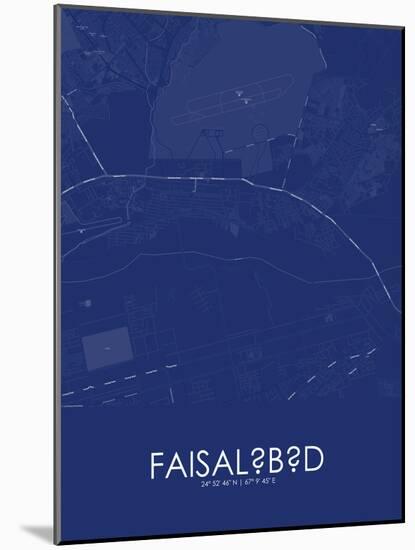 Faisalabad, Pakistan Blue Map-null-Mounted Poster