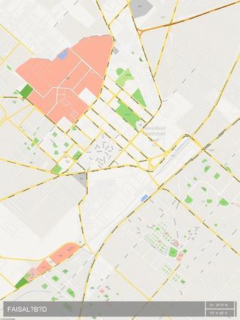D Ground Faisalabad Map Faisalabad, Pakistan Map' Posters | Allposters.com