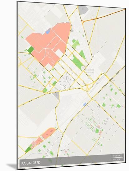 Faisalabad, Pakistan Map-null-Mounted Poster