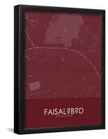 Faisalabad, Pakistan Red Map-null-Framed Poster