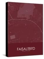 Faisalabad, Pakistan Red Map-null-Stretched Canvas