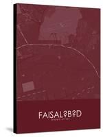 Faisalabad, Pakistan Red Map-null-Stretched Canvas