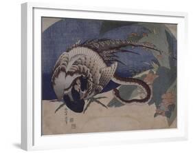 Faisan et serpent-Katsushika Hokusai-Framed Giclee Print