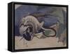 Faisan et serpent-Katsushika Hokusai-Framed Stretched Canvas