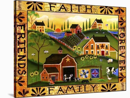 Faith Family Friends Forever-Cheryl Bartley-Stretched Canvas