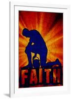 Faith Football Player Sports-null-Framed Art Print