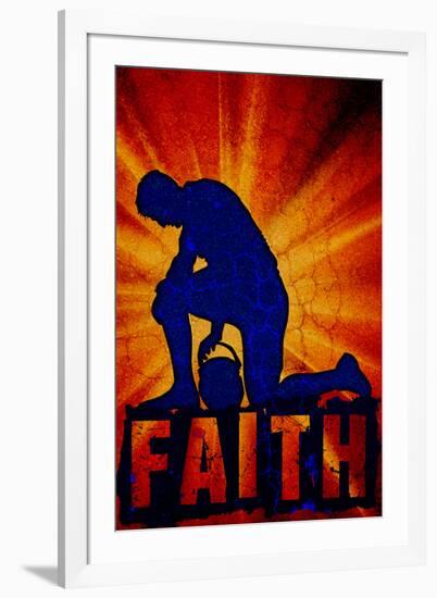 Faith Football Player Sports-null-Framed Art Print