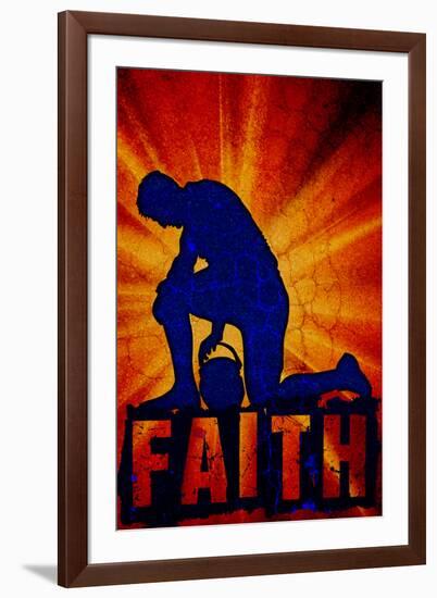 Faith Football Player Sports-null-Framed Art Print