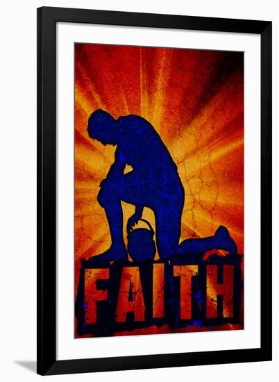 Faith Football Player Sports-null-Framed Art Print