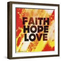 Faith Hope Love II-Vintage Skies-Framed Giclee Print