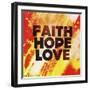Faith Hope Love II-Vintage Skies-Framed Giclee Print
