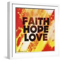 Faith Hope Love II-Vintage Skies-Framed Giclee Print