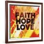 Faith Hope Love II-Vintage Skies-Framed Giclee Print