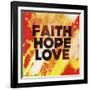 Faith Hope Love II-Vintage Skies-Framed Giclee Print