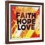 Faith Hope Love II-Vintage Skies-Framed Giclee Print