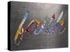 Faith Sign Metal-Design Turnpike-Stretched Canvas