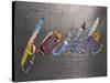 Faith Sign Metal-Design Turnpike-Stretched Canvas