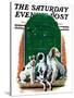 "Faithful Friends," Saturday Evening Post Cover, September 14, 1929-Alan Foster-Stretched Canvas