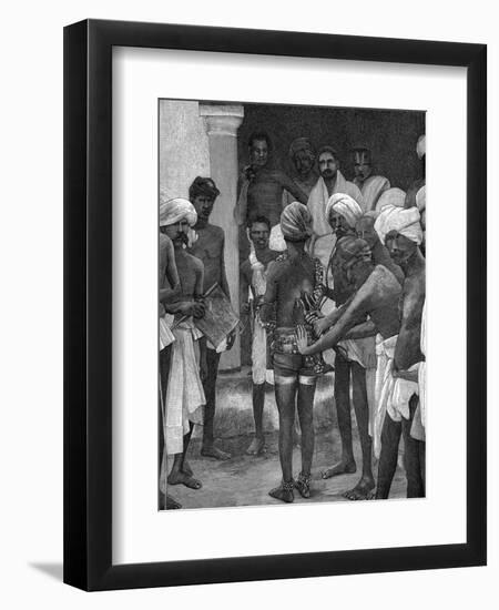 Fakir with Hooks in Back-null-Framed Art Print