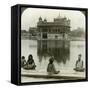 Fakirs at Amritsar, Looking South across the Sacred Tank to the Golden Temple, India, C1900s-Underwood & Underwood-Framed Stretched Canvas