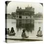 Fakirs at Amritsar, Looking South across the Sacred Tank to the Golden Temple, India, C1900s-Underwood & Underwood-Stretched Canvas