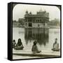 Fakirs at Amritsar, Looking South across the Sacred Tank to the Golden Temple, India, C1900s-Underwood & Underwood-Framed Stretched Canvas