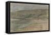 Falaises au bord de la mer : plage de Beuzeval-Edgar Degas-Framed Stretched Canvas